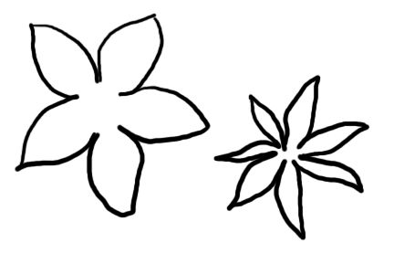 Hand-drawn Edelweiss flower pattern shapes for cutting out